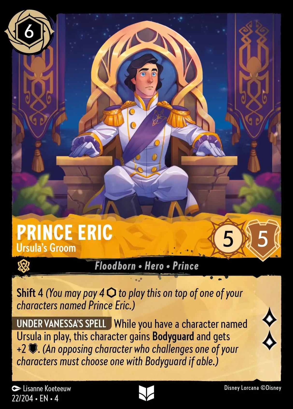 Disney Lorcana Ursula's Return 022/204 Prince Eric - Ursula's Groom