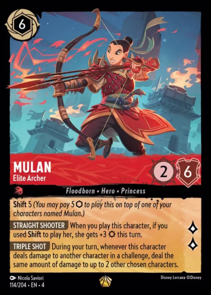 Disney Lorcana Ursula's Return 114/204 Mulan - Elite Archer