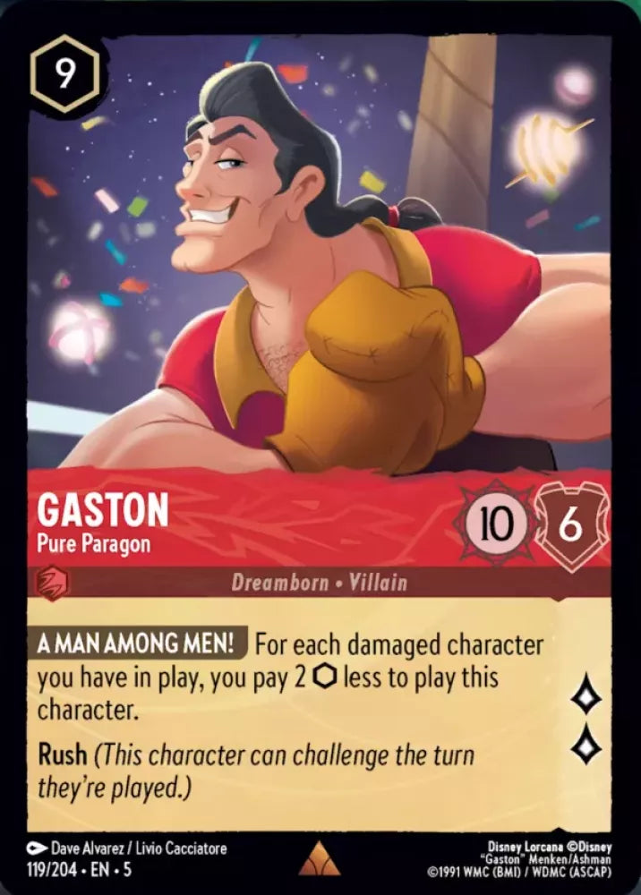 Disney Lorcana Shimmering Skies 119/204 Gaston - Pure Paragon