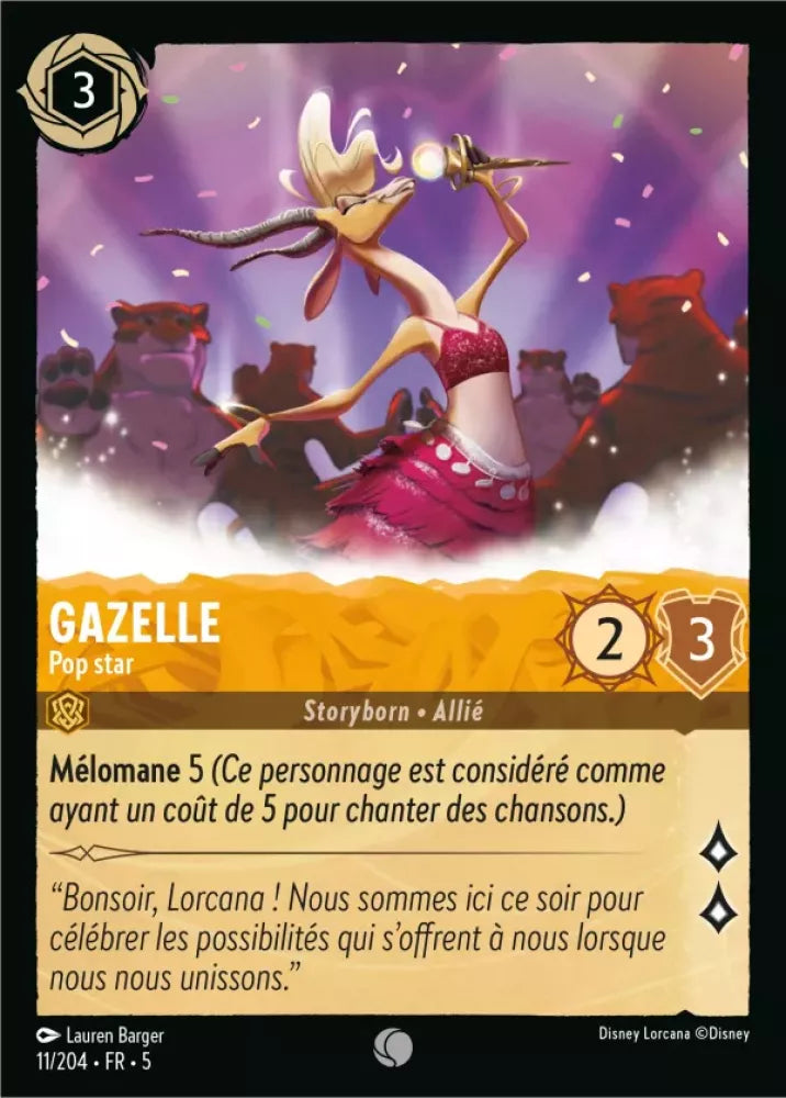 Disney Lorcana Shimmering Skies 011/204 Gazelle - Pop Star Foil