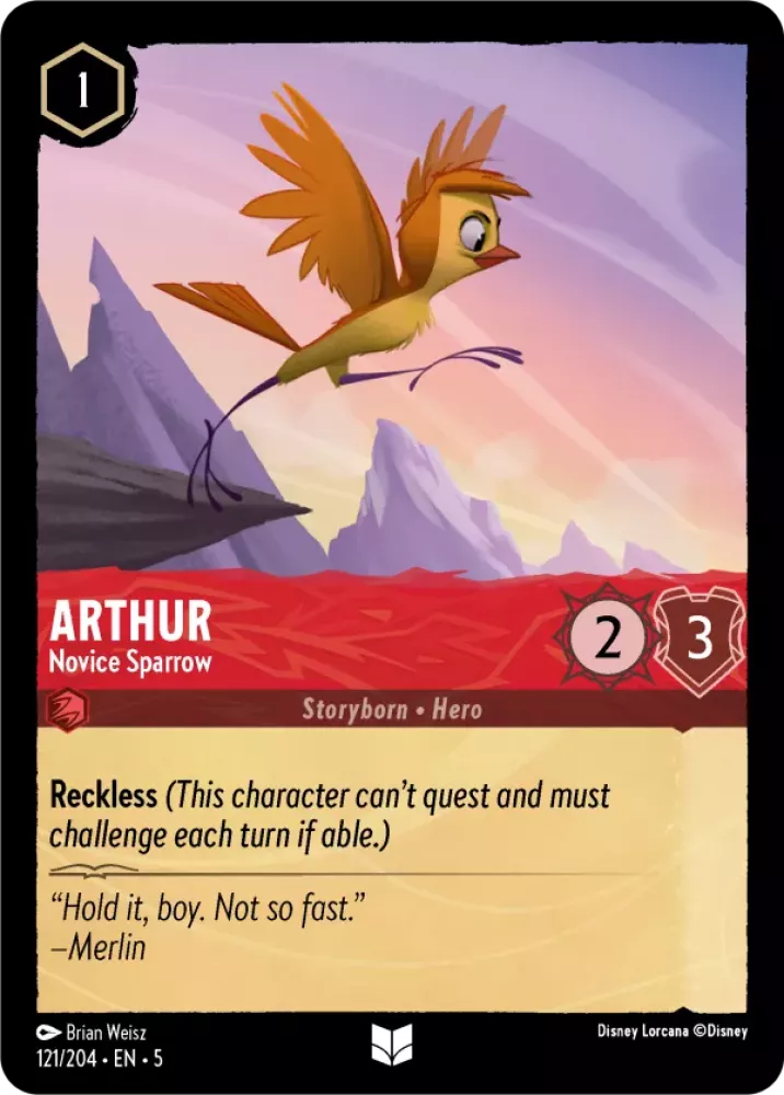 Disney Lorcana Shimmering Skies 121/204 Arthur - Novice Sparrow