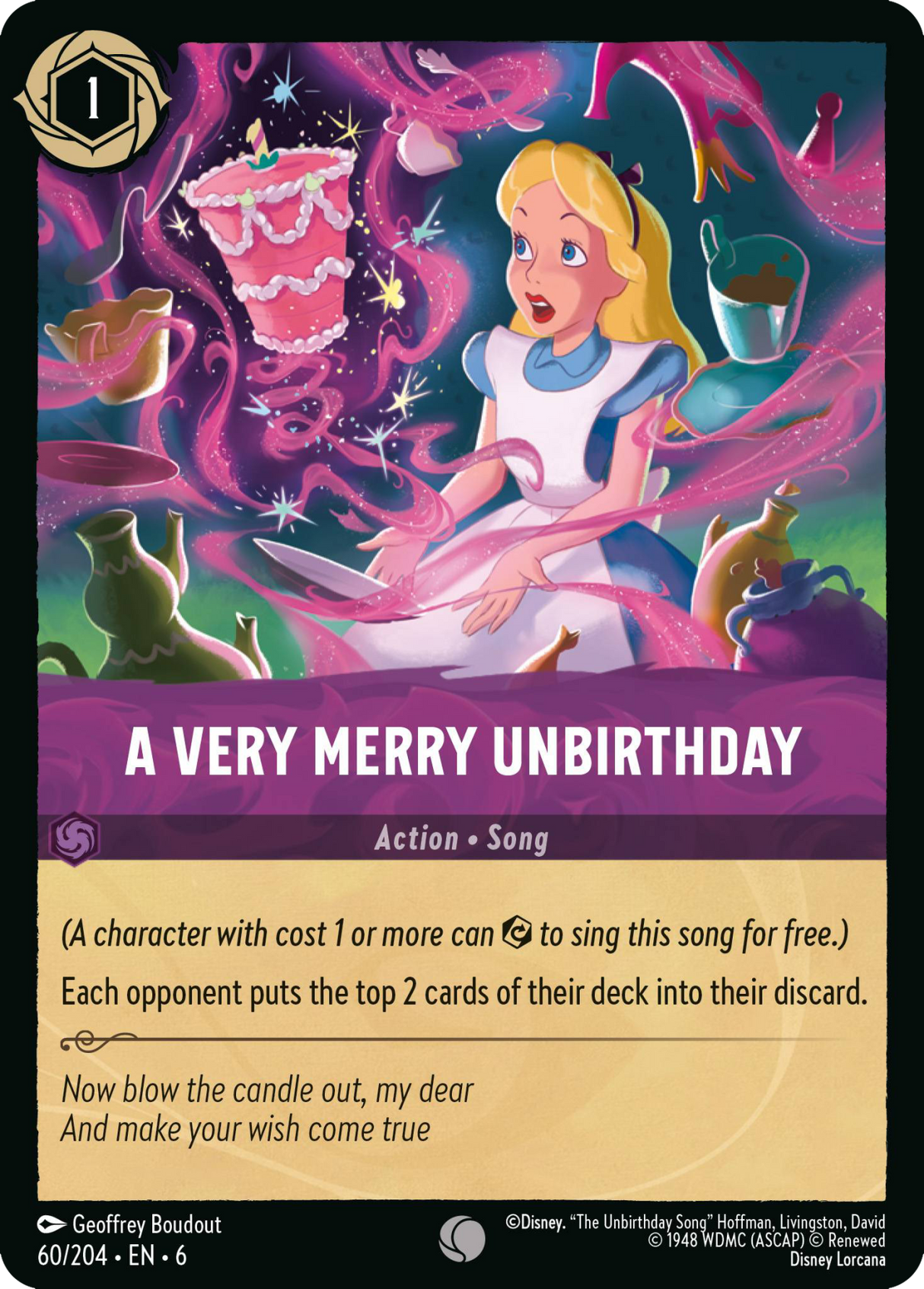 Disney Lorcana Azurite Sea 060/204 A Very Merry Unbirthday