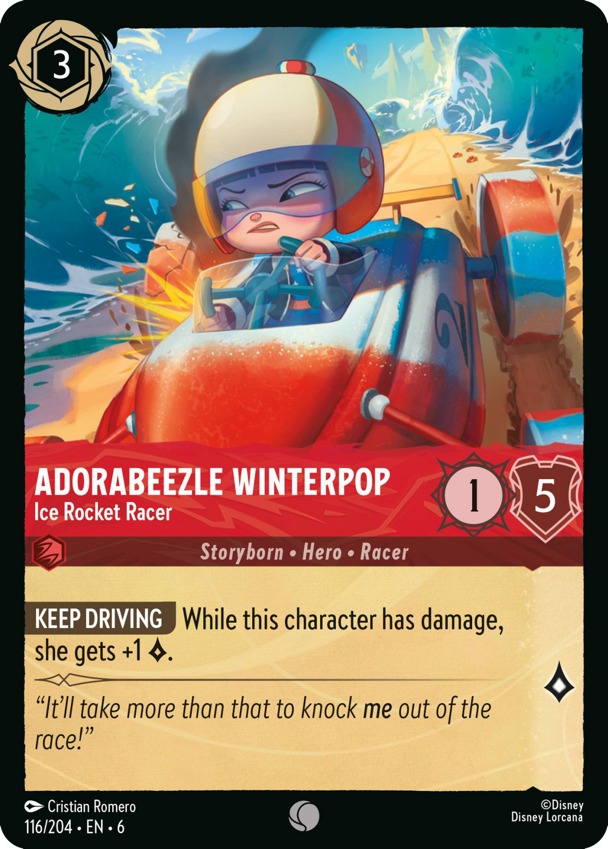 Disney Lorcana Azurite Sea 116/204 Adorabeezle Winterpop - Ice Rocker Racer