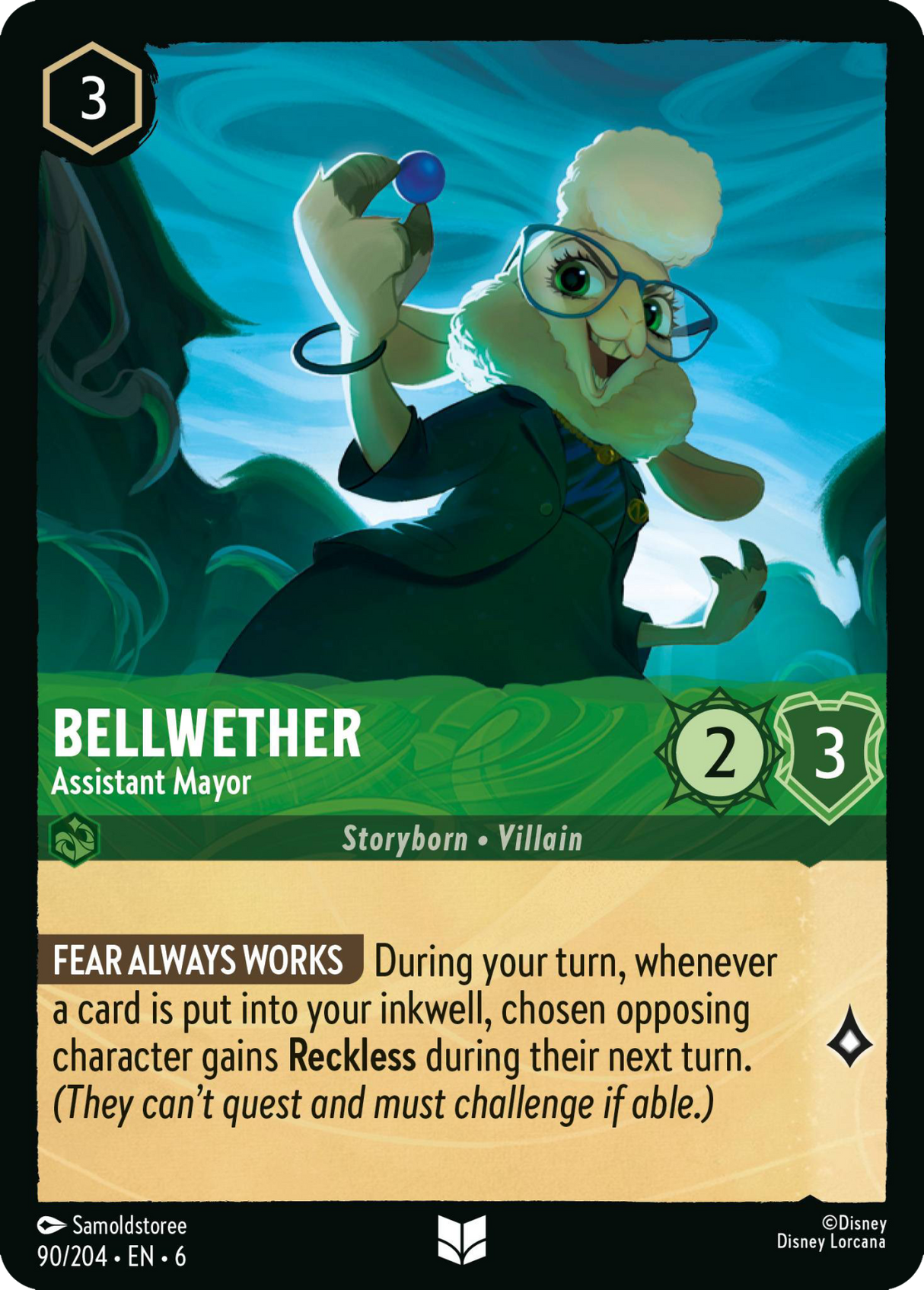 Disney Lorcana Azurite Sea 090/204 Bellwether - Assistant Mayor Foil