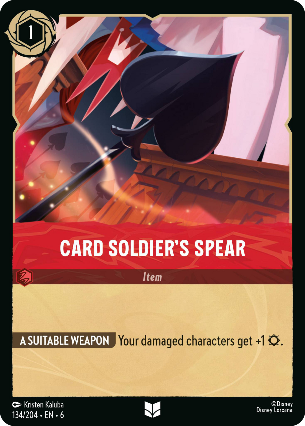 Disney Lorcana Azurite Sea 134/204 Card Soldier's Spear