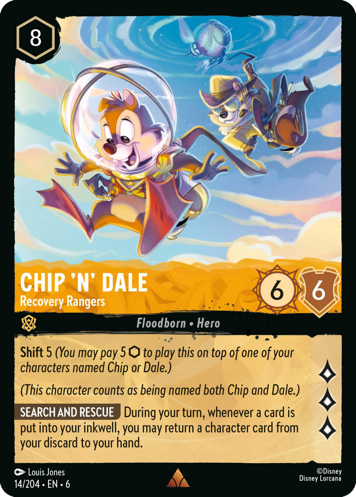 Disney Lorcana Azurite Sea 014/204 Chip 'N' Dale - Recovery Rangers Foil