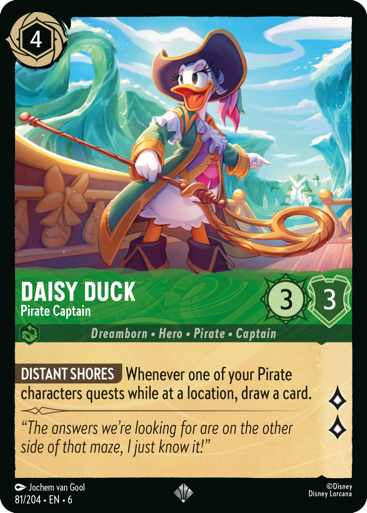 Disney Lorcana Azurite Sea 081/204 Daisy Duck - Pirate Captain