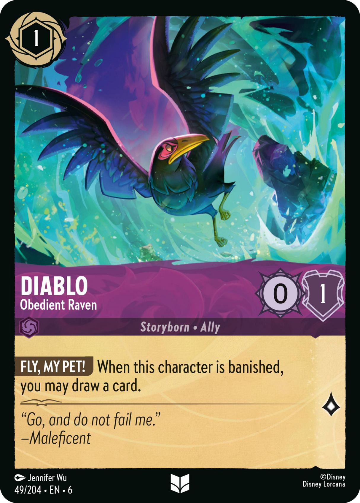 Disney Lorcana Azurite Sea 049/204 Diablo - Obedient Raven