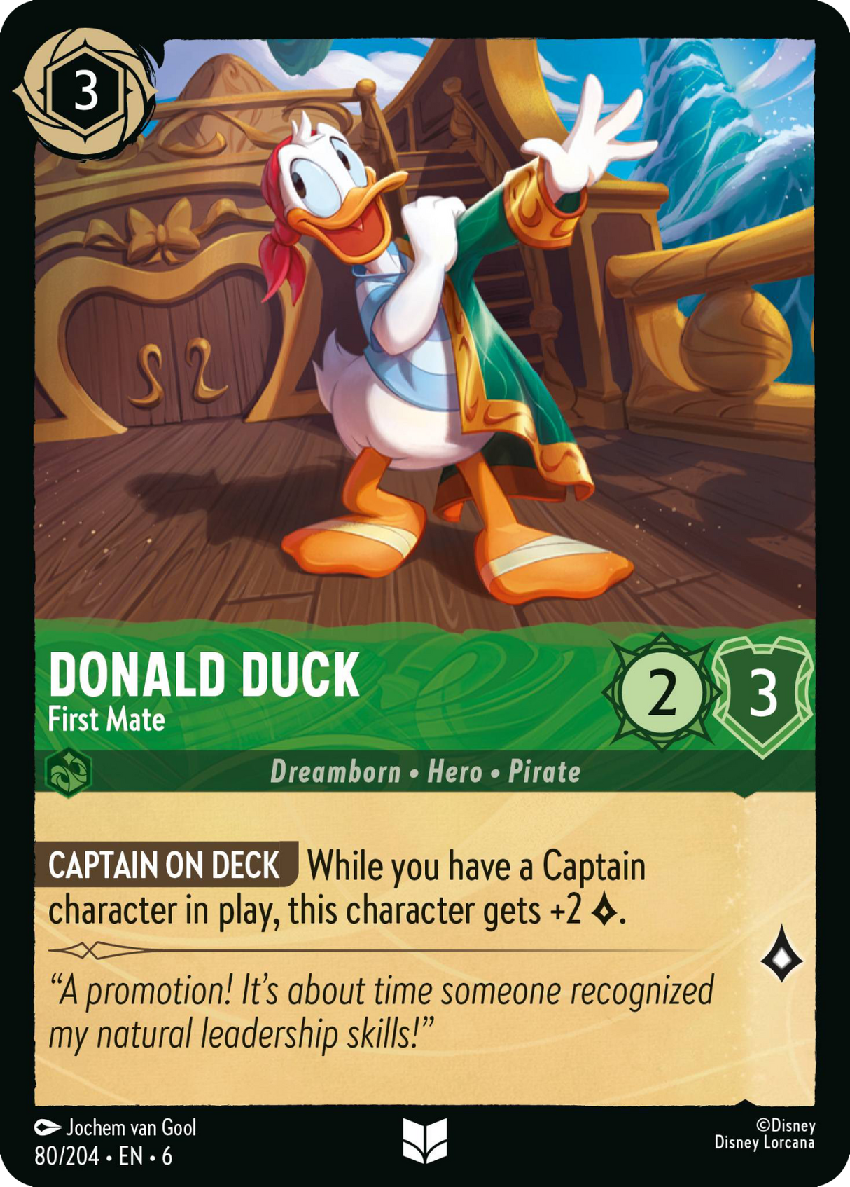 Disney Lorcana Azurite Sea 080/204 Donald Duck - First Mate