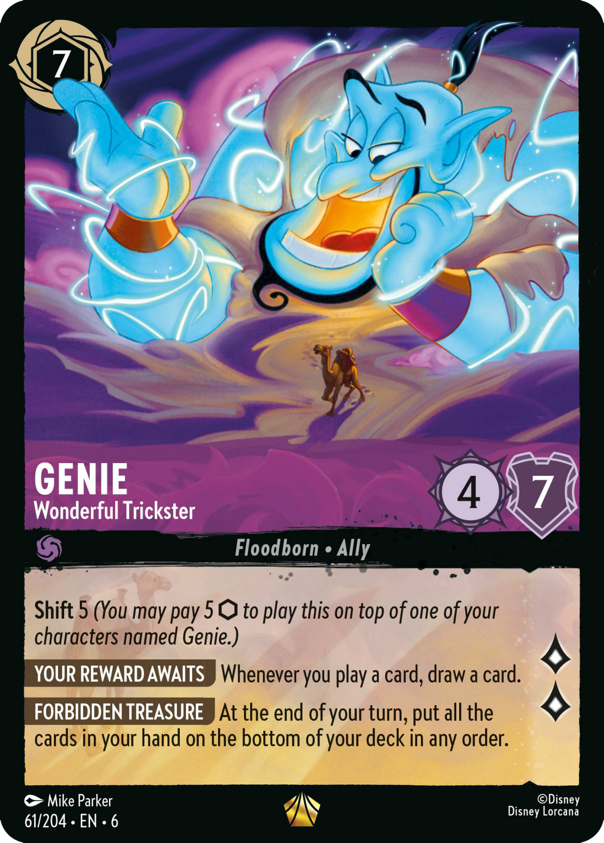 Disney Lorcana Azurite Sea 061/204 Genie - Wonderful Trickster