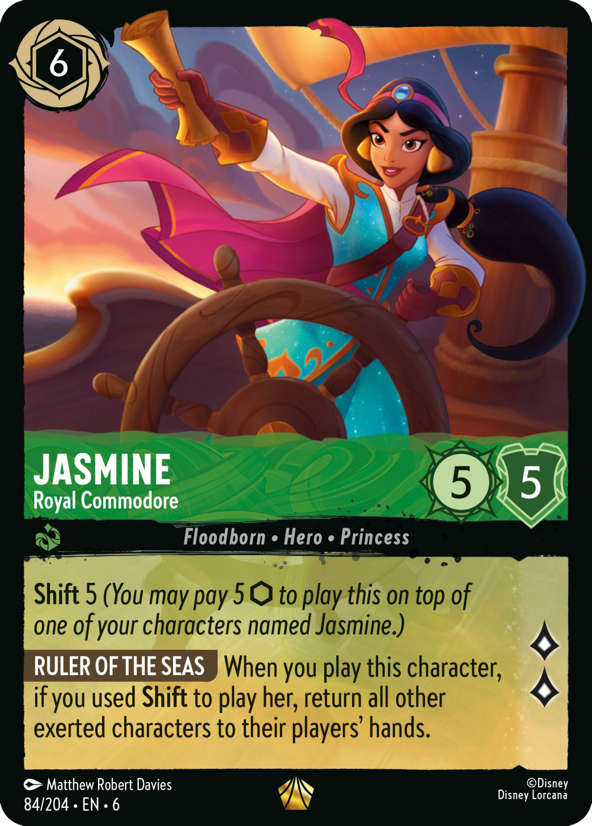 Disney Lorcana Azurite Sea 084/204 Jasmine - Royal Commodore