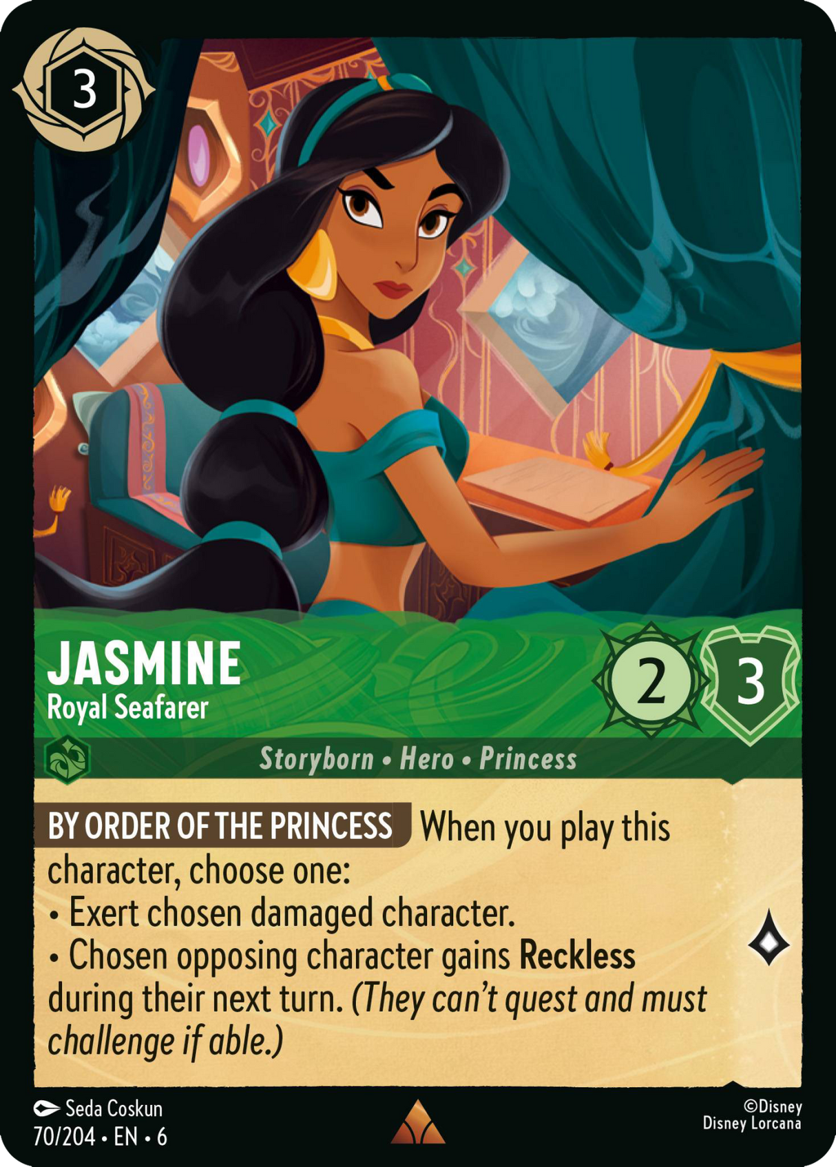 Disney Lorcana Azurite Sea 070/204 Jasmine - Royal Seafarer