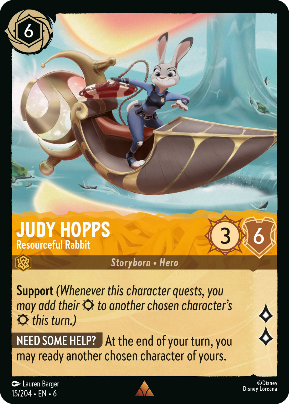 Disney Lorcana Azurite Sea 015/204 Judy Hopps - Resourceful Rabbit