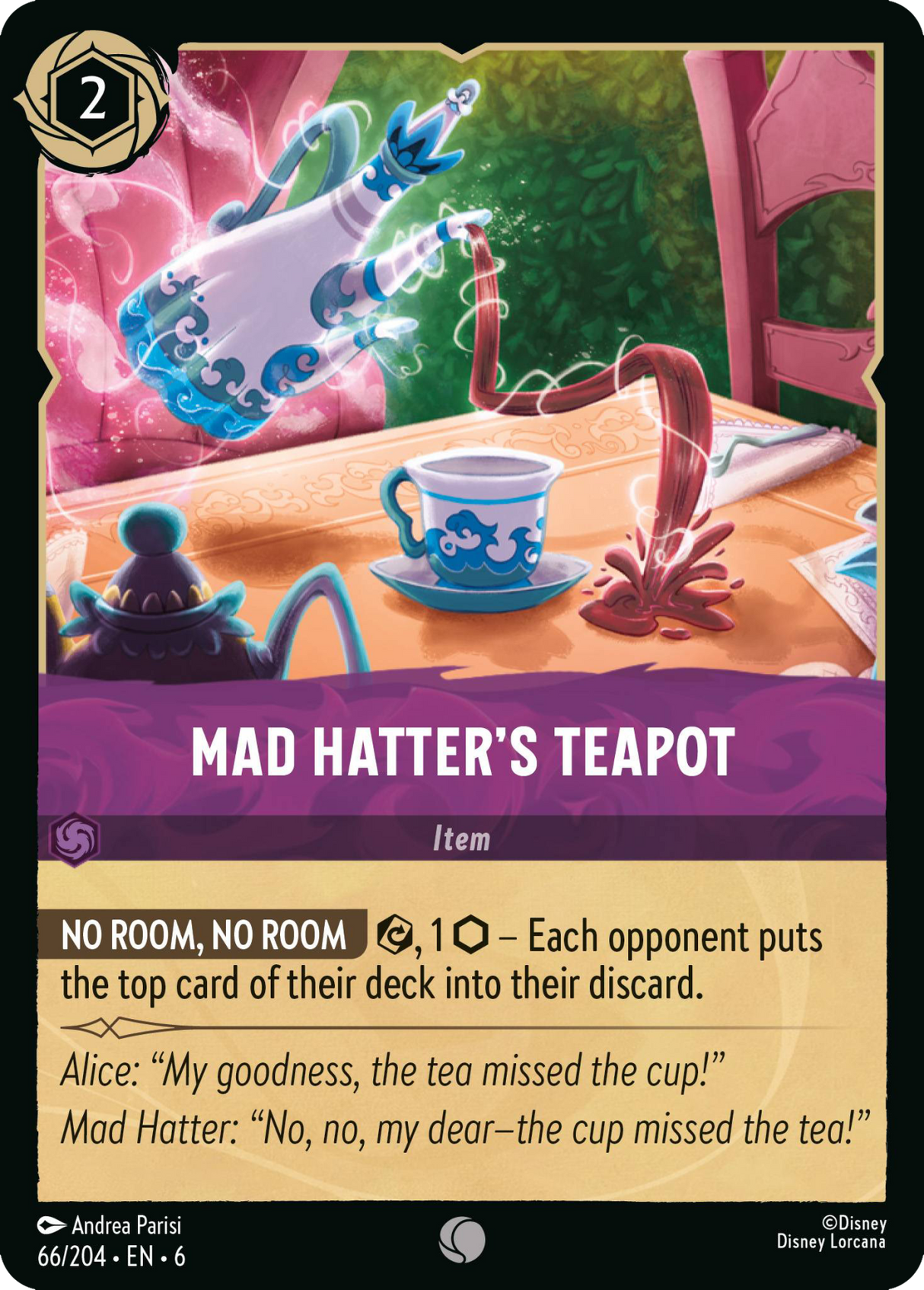 Disney Lorcana Azurite Sea 066/204 Mad Hatter's Teapot