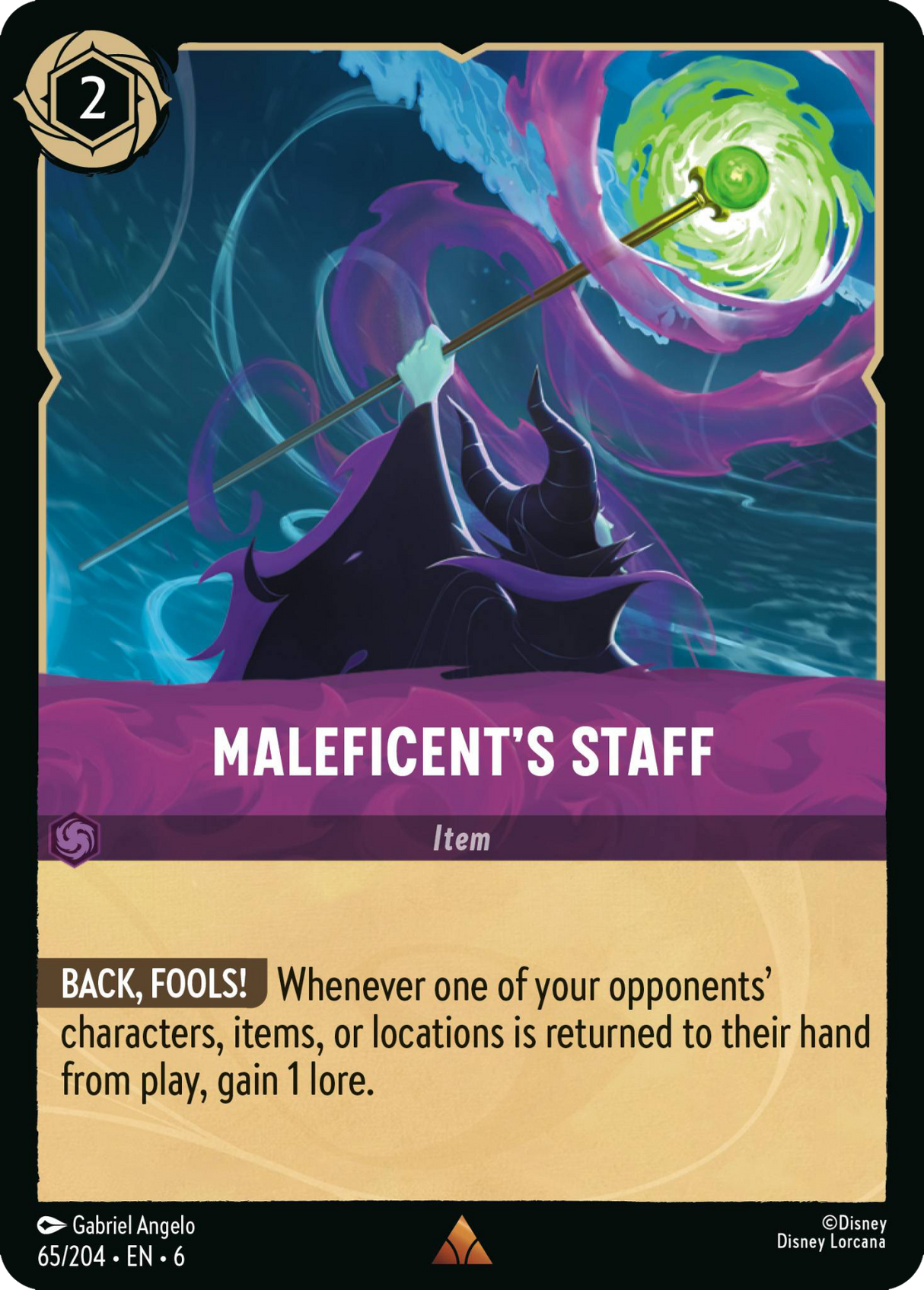 Disney Lorcana Azurite Sea 065/204 Maleficent's Staff Foil