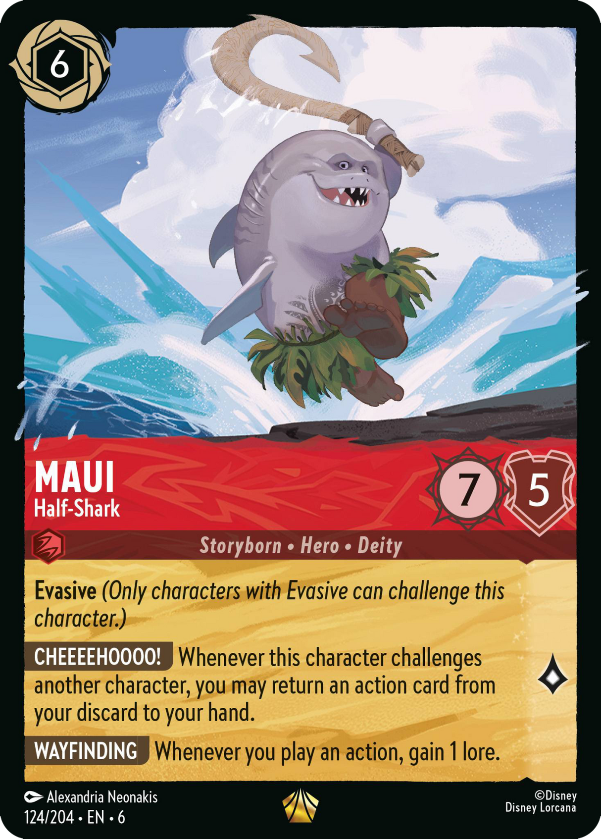 Disney Lorcana Azurite Sea 124/204 Maui - Half-Shark