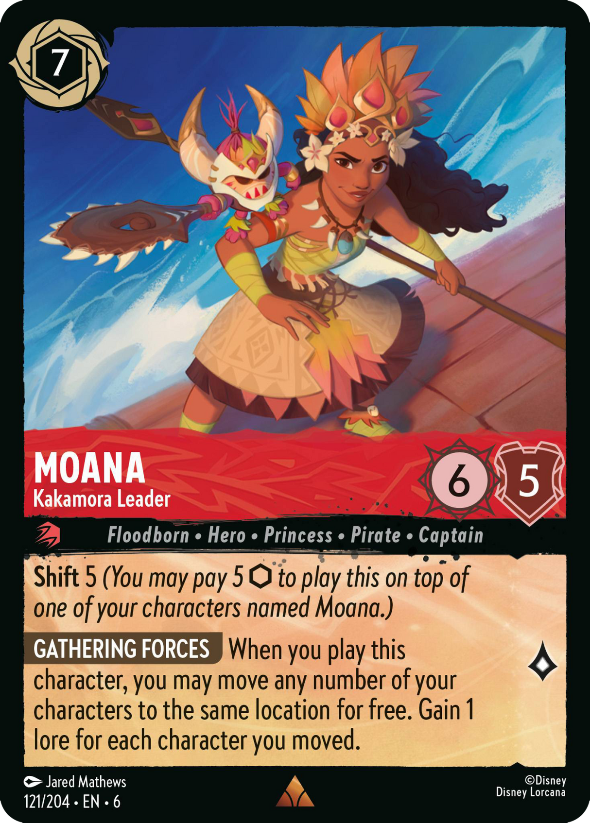 Disney Lorcana Azurite Sea 121/204 Moana - Kakamora Leader Foil