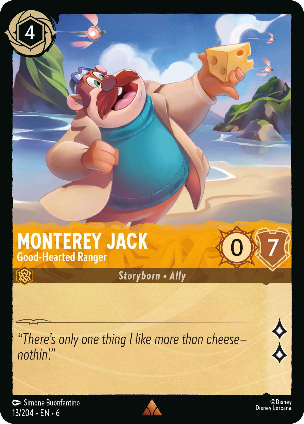 Disney Lorcana Azurite Sea 013/204 Monterey Jack - Good-Hearted Ranger