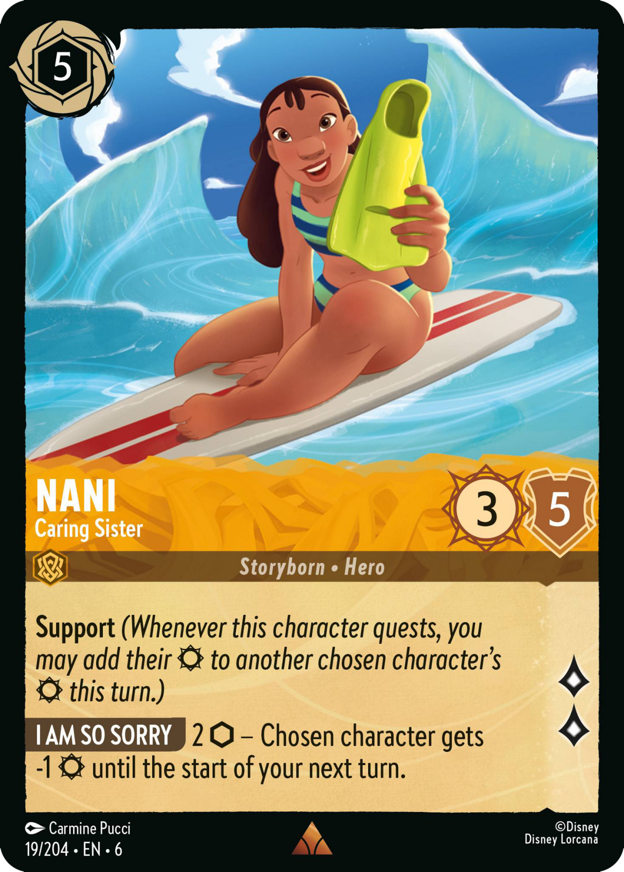 Disney Lorcana Azurite Sea 019/204 Nani - Caring Sister