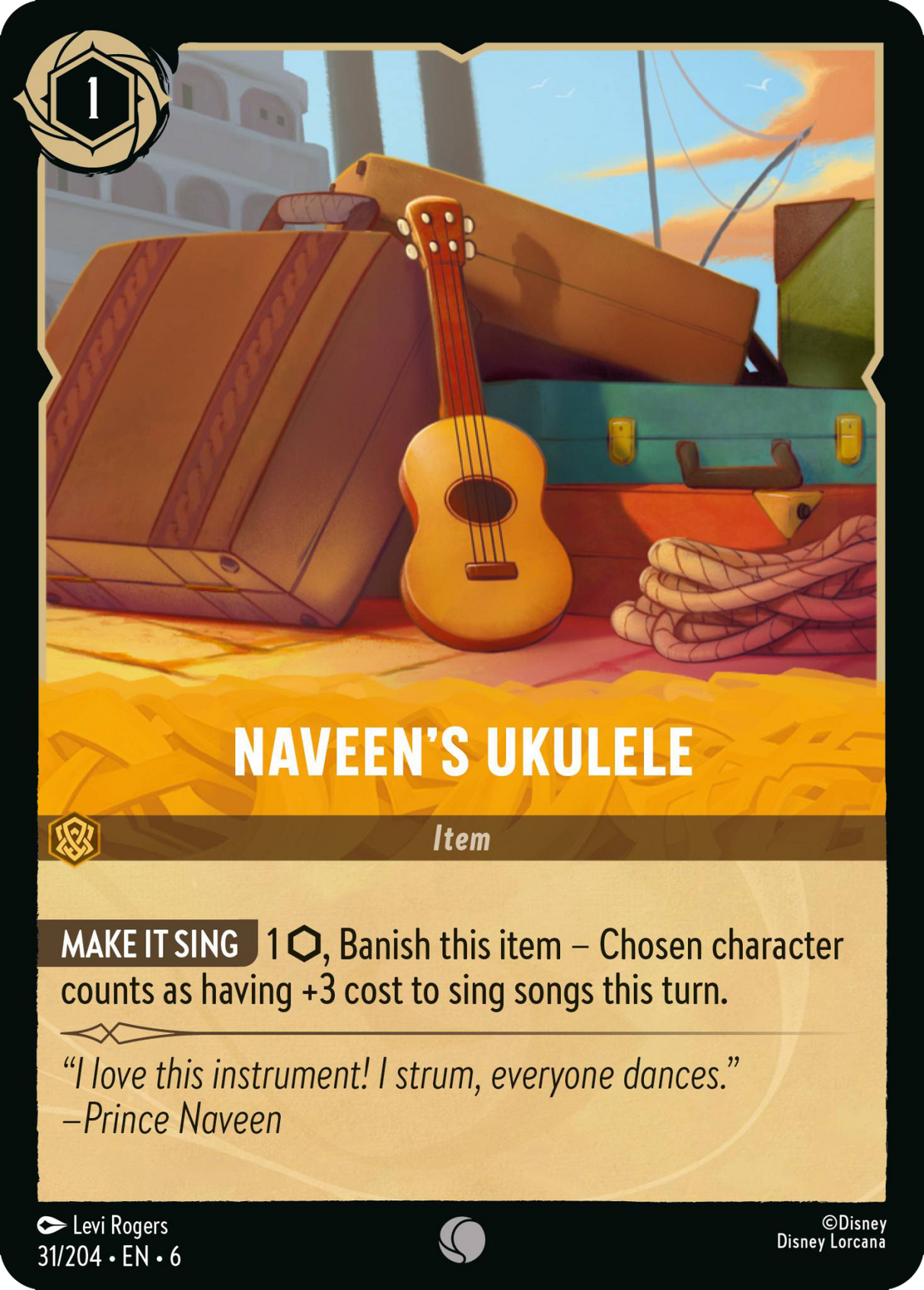 Disney Lorcana Azurite Sea 031/204 Naveen's Ukulele