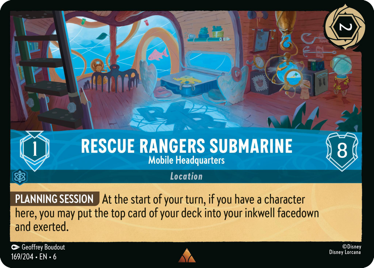 Disney Lorcana Azurite Sea 169/204 Rescue Rangers Submarine