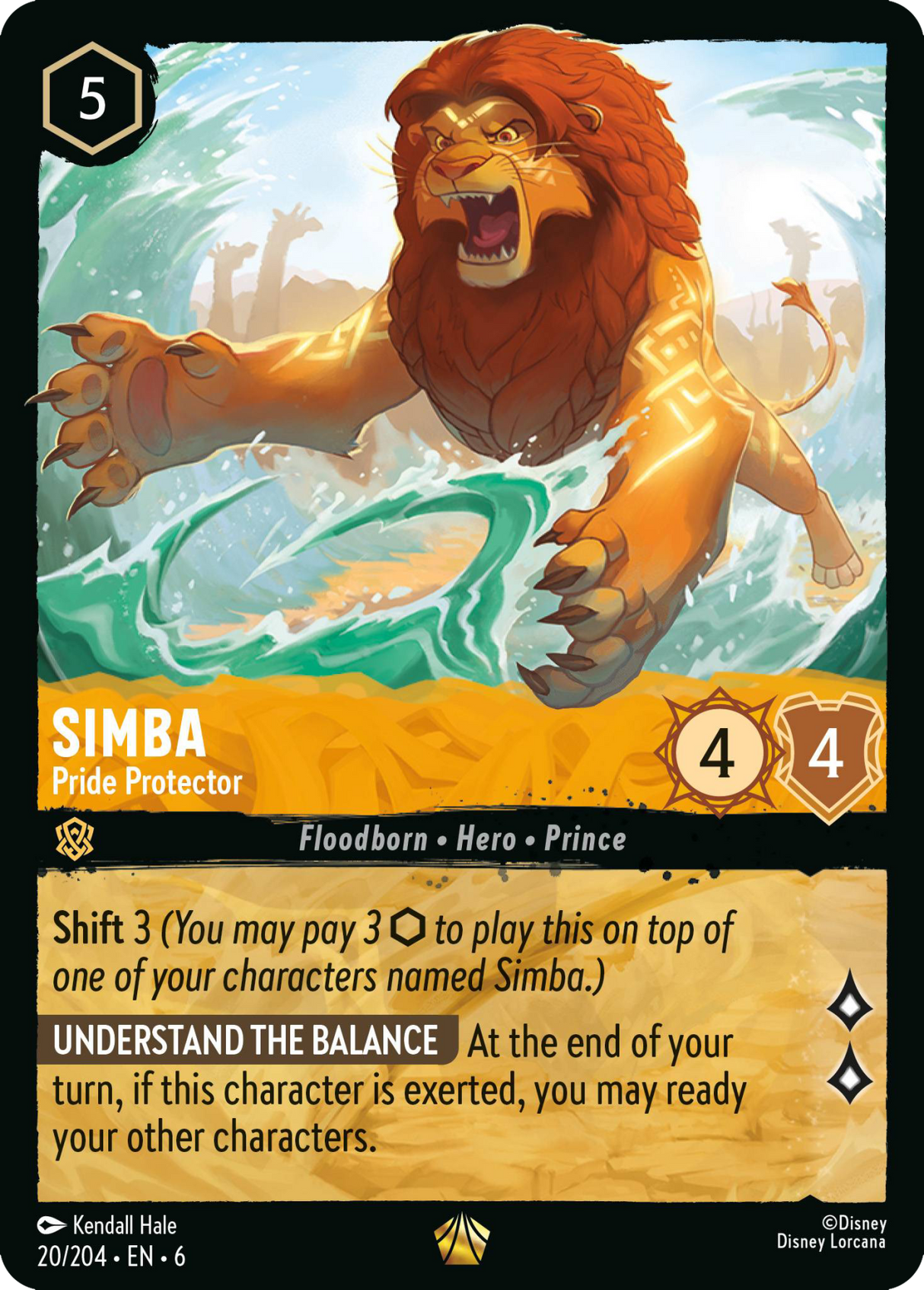 Disney Lorcana Azurite Sea 020/204 Simba - Pride Protector