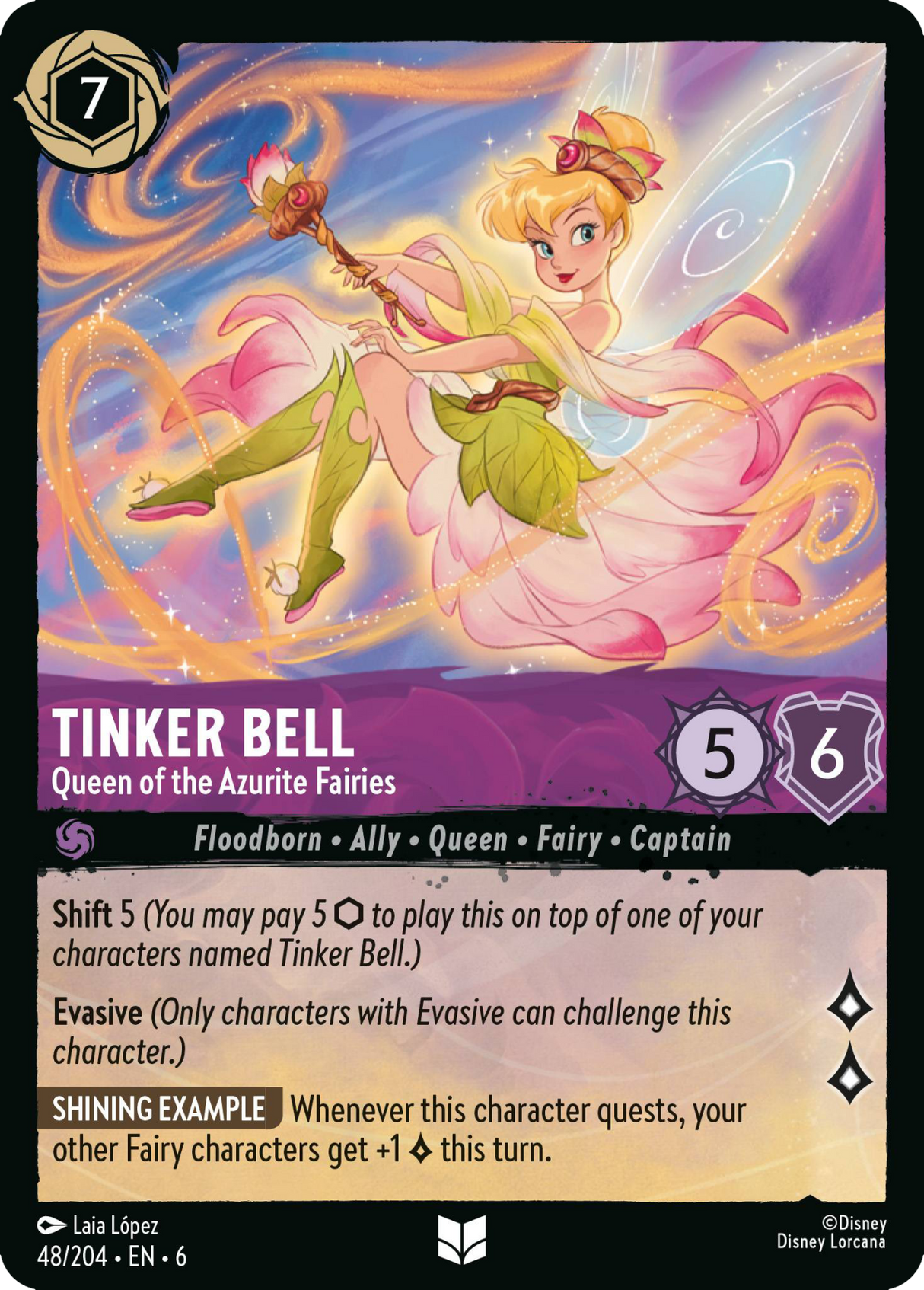 Disney Lorcana Azurite Sea 048/204 Tinker Bell - Queen of the Azurite Fairies