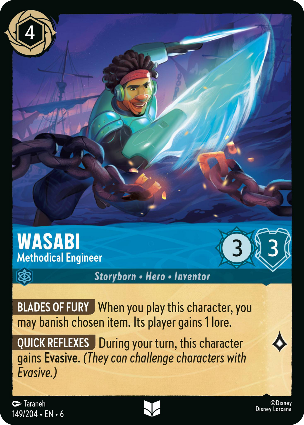 Disney Lorcana Azurite Sea 149/204 Wasabi - Methodical Engineer