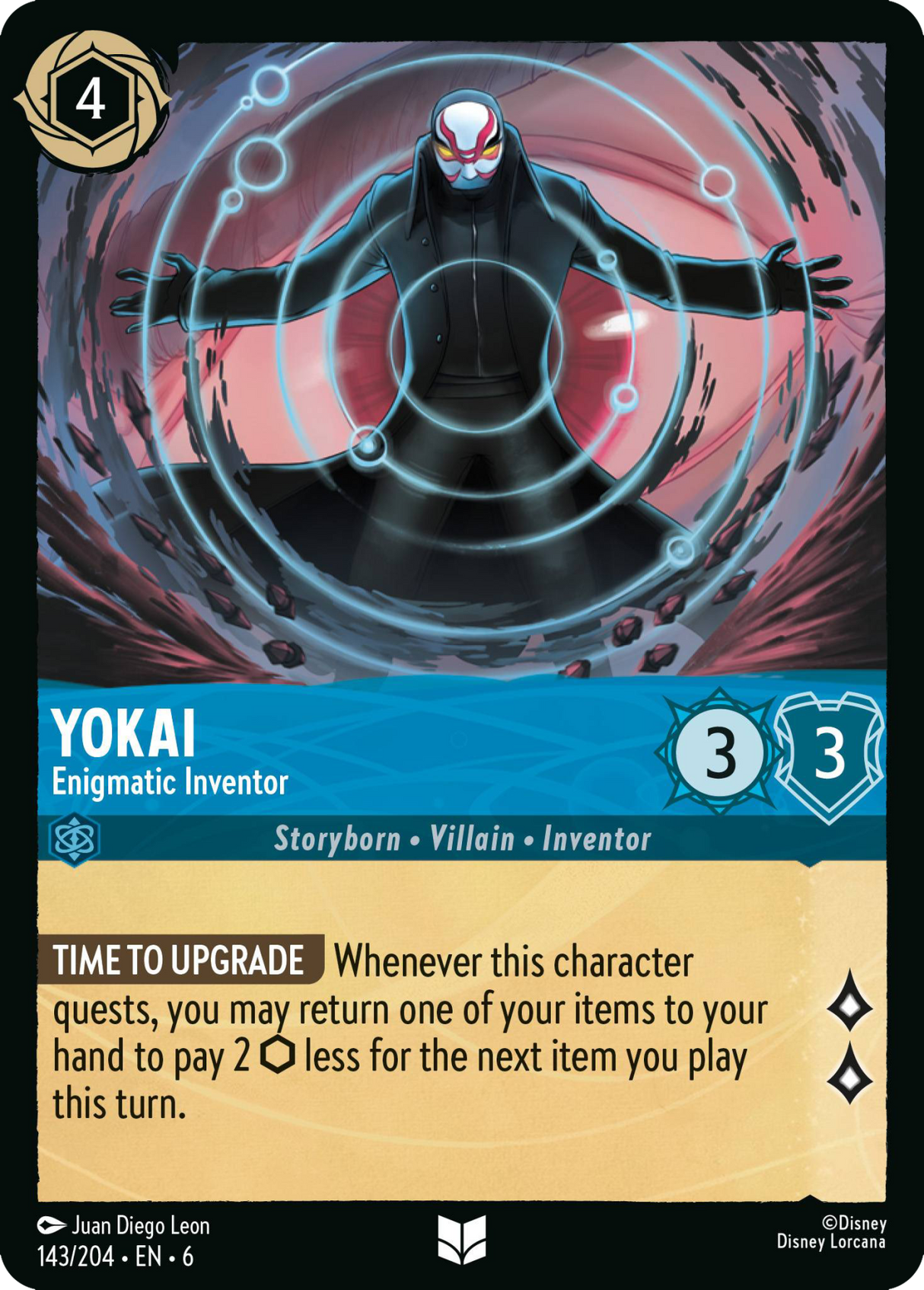 Disney Lorcana Azurite Sea 143/204 Yokai - Enigmatic Inventor