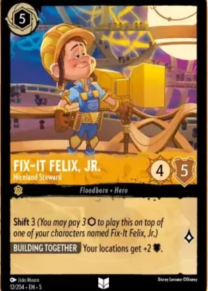 Disney Lorcana Shimmering Skies 012/204 Fix‐It Felix, Jr. - Niceland Steward Foil