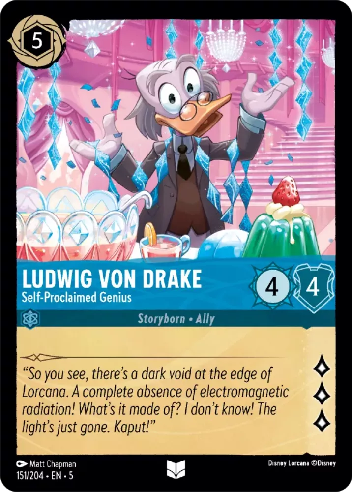 Disney Lorcana Shimmering Skies 151/204 Ludwig Von Drake - Self-Proclaimed Genius