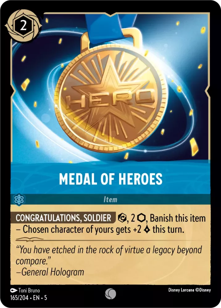 Disney Lorcana Shimmering Skies 165/204 Medal of Heroes