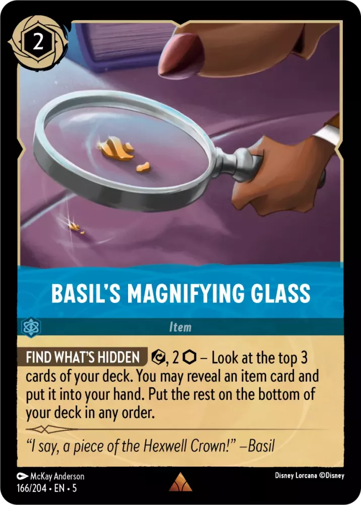 Disney Lorcana Shimmering Skies 166/204 Basil's Magnifying Glass