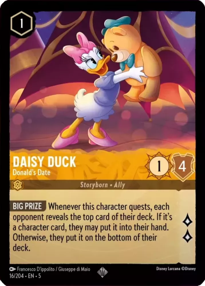 Disney Lorcana Shimmering Skies 016/204 Daisy Duck - Donald's Date Foil