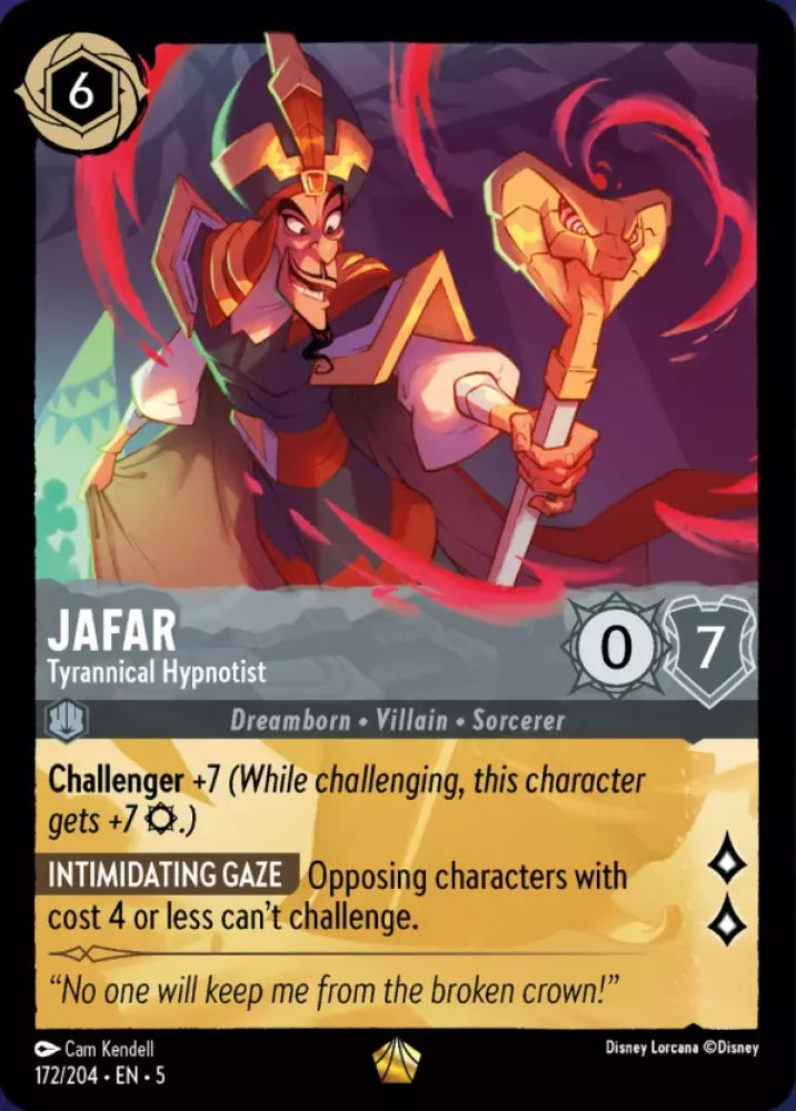 Disney Lorcana Shimmering Skies 172/204 Jafar - Tyrannical Hypnotist