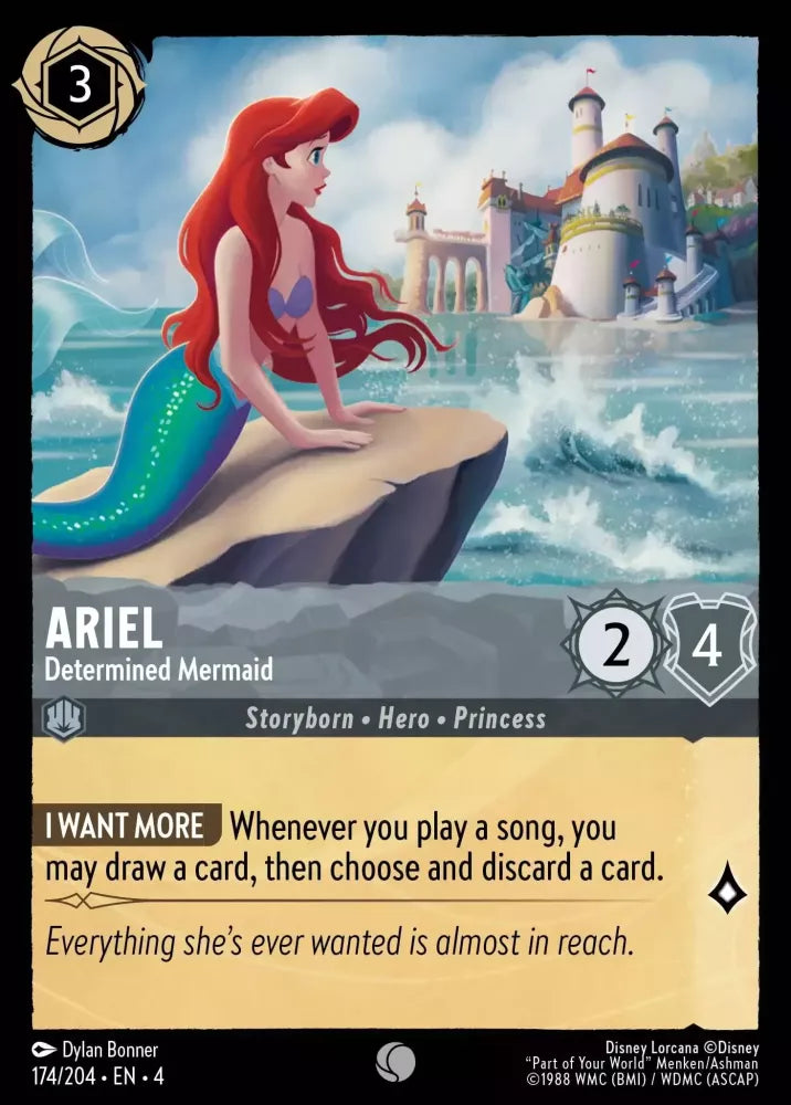 Disney Lorcana Ursula's Return 174/204 Ariel - Determined Mermaid