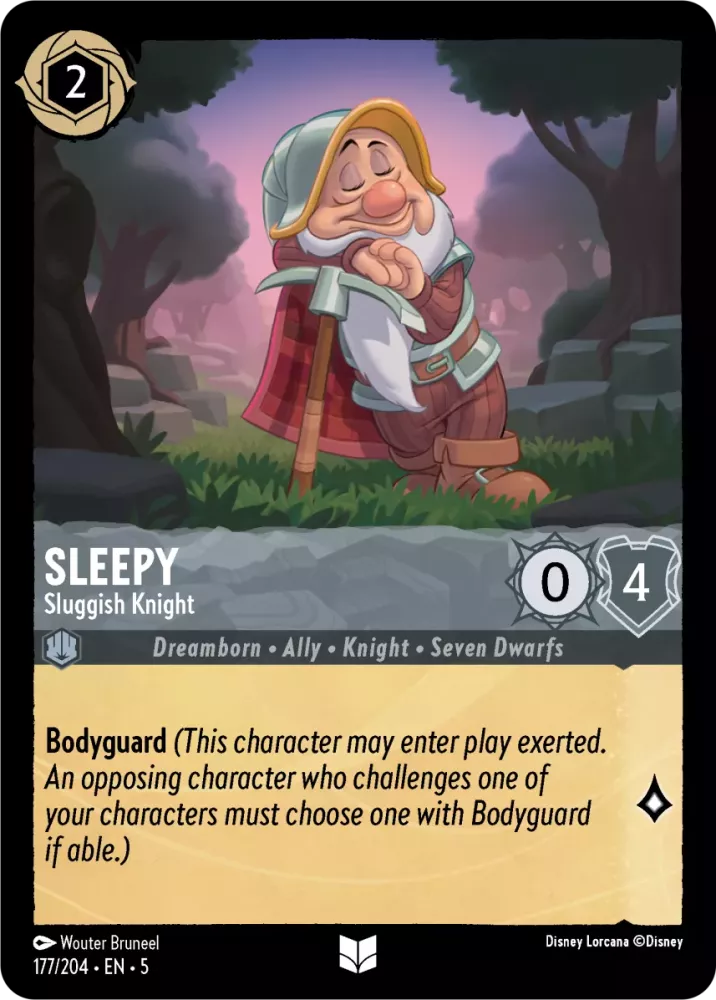 Disney Lorcana Shimmering Skies 177/204 Sleepy - Sluggish Knight Foil