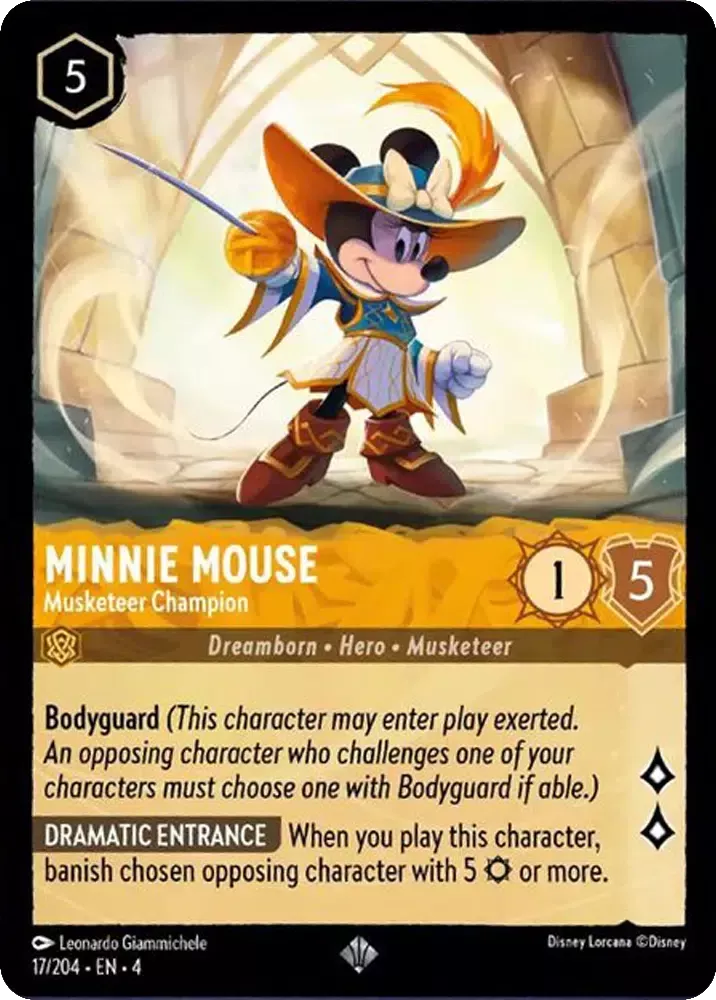 Disney Lorcana Ursula's Return 017/204 Minnie Mouse - Musketeer Champion