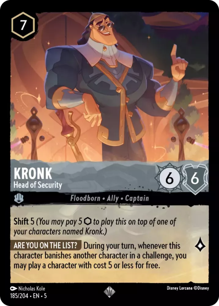 Disney Lorcana Shimmering Skies 185/204 Kronk - Head of Security Foil