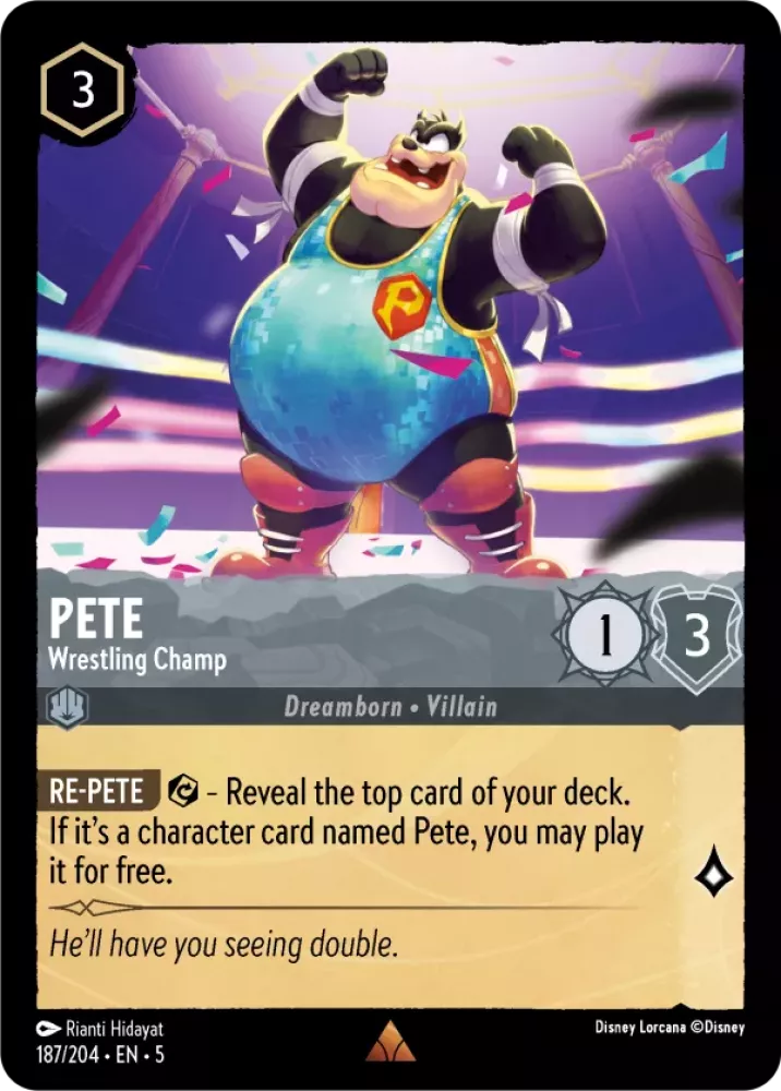 Disney Lorcana Shimmering Skies 187/204 Pete - Wrestling Champ Foil