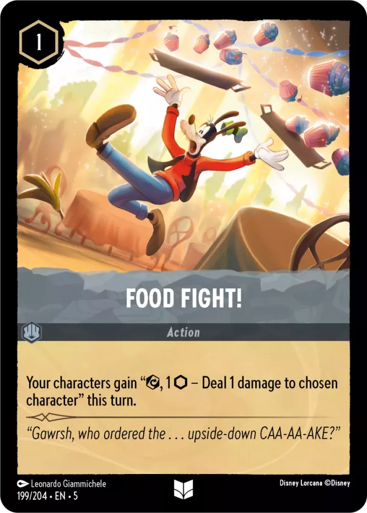 Disney Lorcana Shimmering Skies 199/204 Food Fight! Foil