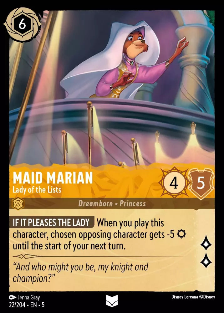 Disney Lorcana Shimmering Skies 022/204 Maid Marian - Lady of the Lists Foil