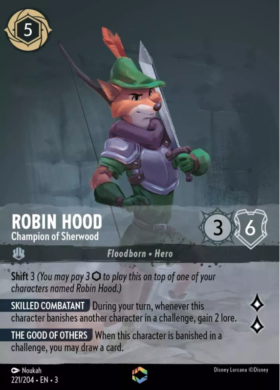 Disney Lorcana Into The Inklands 221/204 ROBIN HOOD Champion of Sherwood