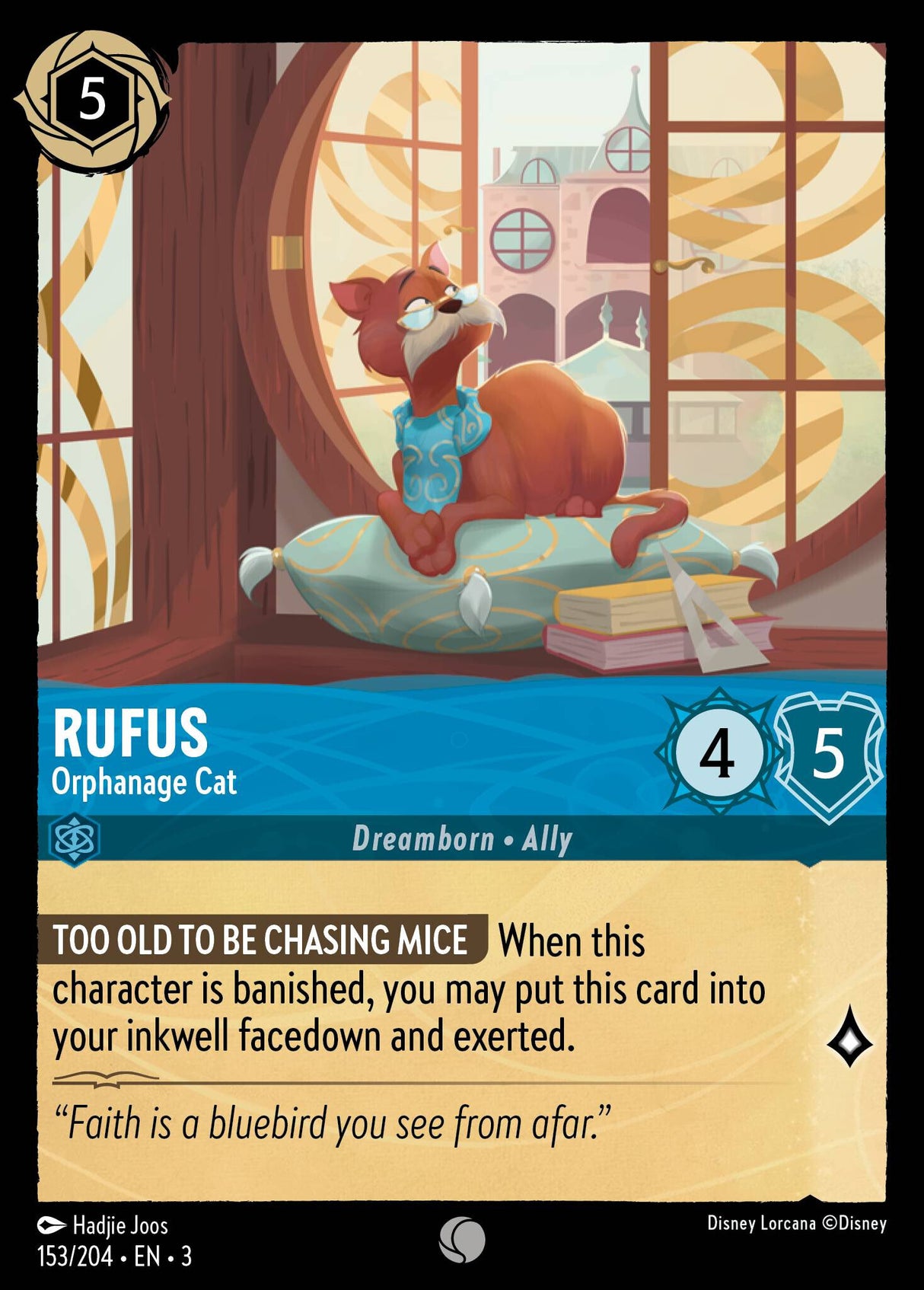 Disney Lorcana Into The Inklands 153/204 RUFUS Orphanage Cat