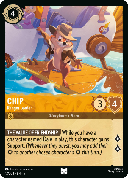 Disney Lorcana Azurite Sea 012/204 Chip - Ranger Leader