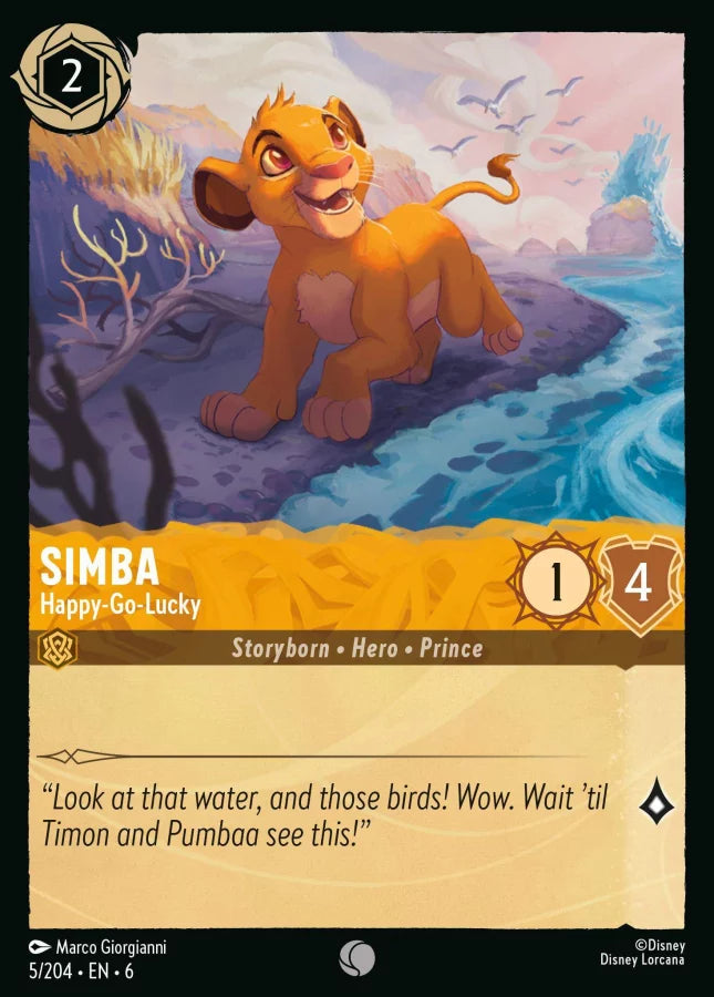 Disney Lorcana Azurite Sea 005/204 Simba - Happy-Go-Lucky Foil