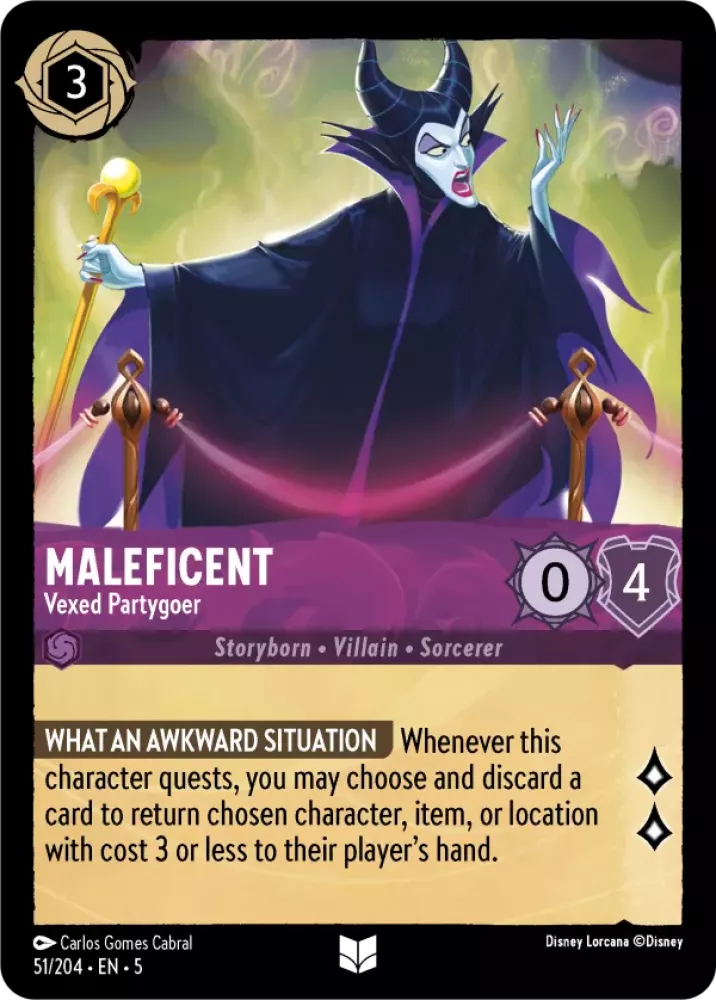 Disney Lorcana Shimmering Skies 051/204 Maleficent - Vexed Partygoer