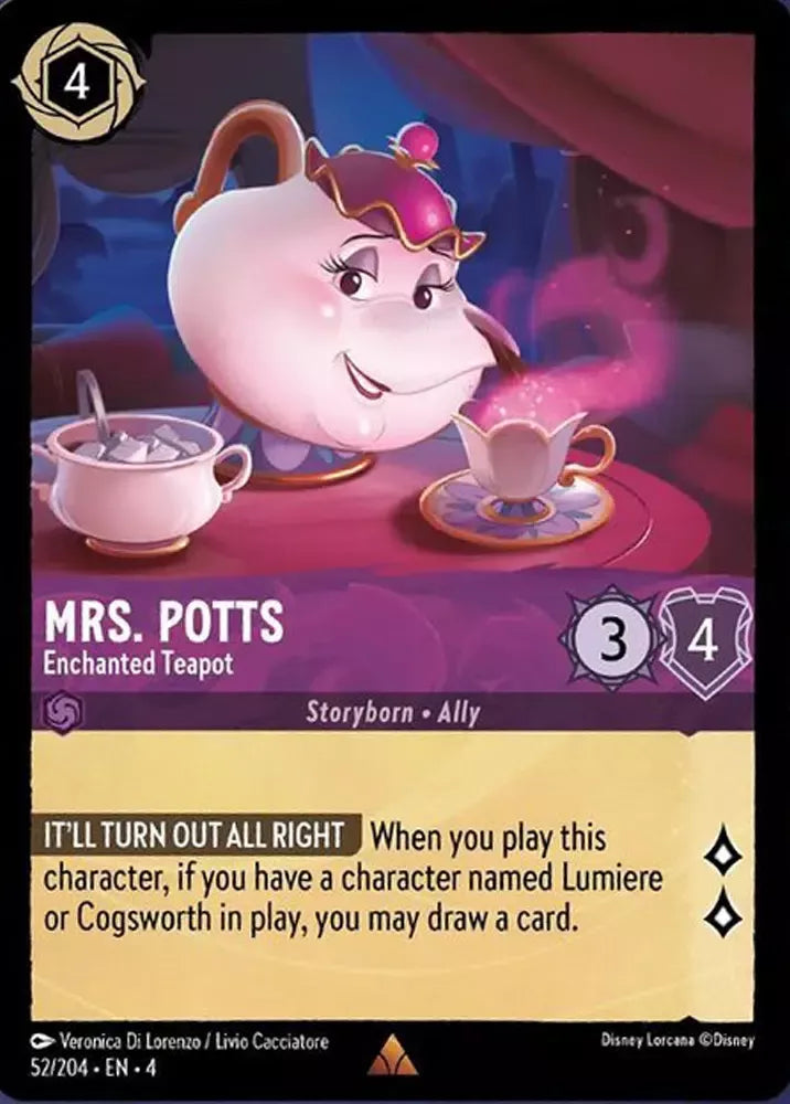 Disney Lorcana Ursula's Return 052/204 Mrs. Potts - Enchanted Teapot