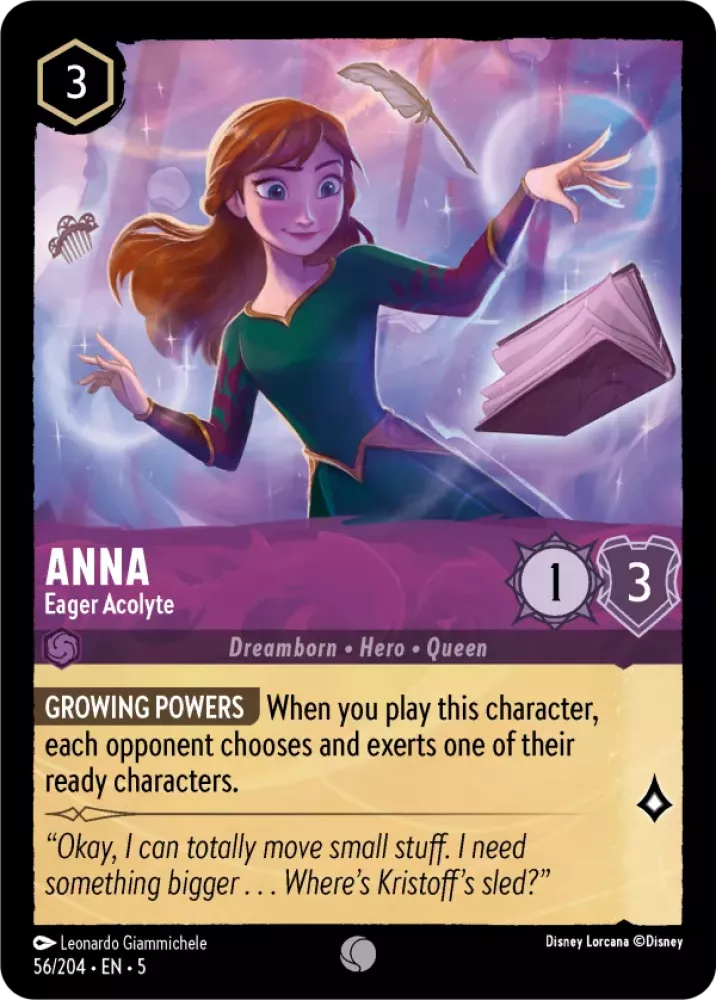 Disney Lorcana Shimmering Skies 056/204 Anna - Eager Acolyte