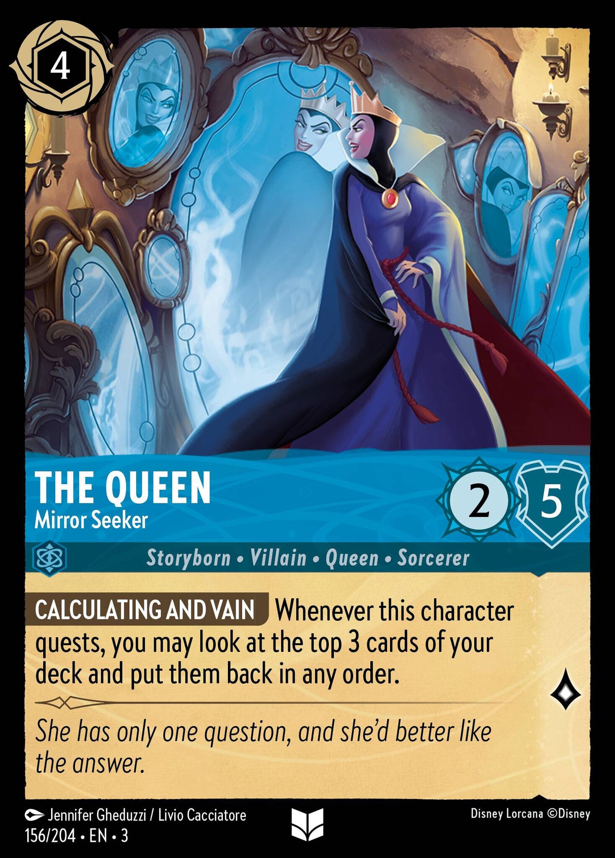 Disney Lorcana Into The Inklands 156/204 THE QUEEN Mirror Seeker